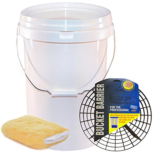 20 Litre Wash Bucket & Bucket Barrier - Car Wash Bucket System - Swirl Free Wash Method - Wash Mitt