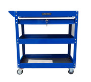 US PRO Tool cart Tool Trolley Workstation Tool Box Cabinet Blue with Lockable Ball Bearing Drawer