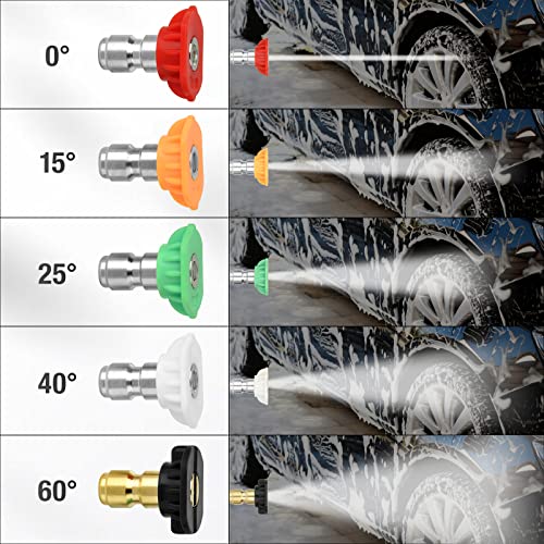 Pressure Washer Gun, Short Nozzle Jet Wash Gun with M22 14MM Hose Interface and Adaptor Compatible with 1/4 inch Quick-Connect Nozzles 4350PSI High Pressure for Car Washing and Patio Cleaning