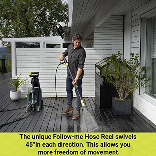 AVA Evolution P80 Pressure Washer, 160 Bar 600 LPH 2800 W, High Power Electric Jet Washer with Foam Cannon, Follow-Me Hose Reel, Zoom Lance, Used for Patios, Cars, Includes Turbo and Vario Nozzles