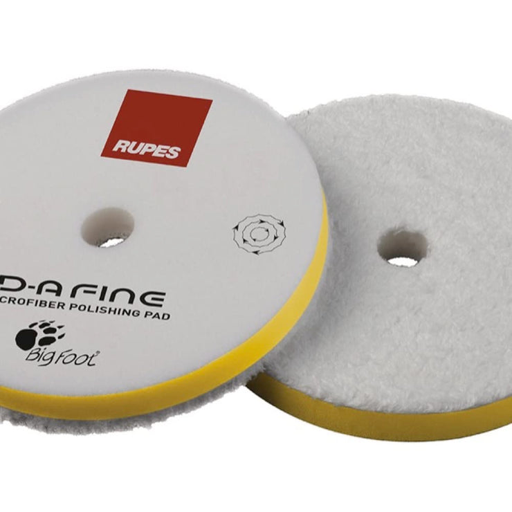 Rupes D-A COARSE, FINE, ULTRA-FINE microfibre pad in various sizes for polishing your car (130mm, Fine yellow)