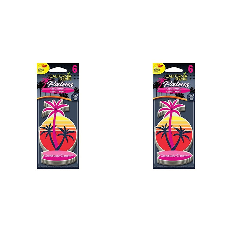 Car Air Fresheners, California Scents Palms, New Car Smell, Set of 6, Various (Pack of 2)