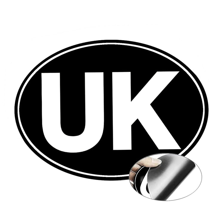 UK Magnetic Car Sticker A+++ for Europe, Fully Magnetic Black UK Stickers for European Roads. Self Adhesive Magnet UK Plate Sticker for car, van. Strong, Durable. Easy to Attach and Remove