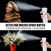 Seamuing 300ml Water Spray Bottle, Continuous Fine Mist Empty Spray Bottle, Misting Spray Bottle Fine Mist Sprayer for Curly Hair Plants Cleaning Barber Face Hairdressing ironing (White)