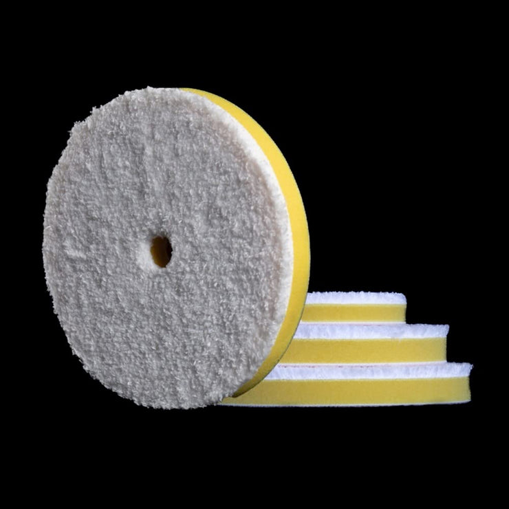 Rupes D-A COARSE, FINE, ULTRA-FINE microfibre pad in various sizes for polishing your car (130mm, Fine yellow)