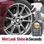 Simoniz Simoniz Back to Black Wet Tyre & Trim Shine, Wet Look Tyre Shine To Restore Glossy Black Finish, Essential Car-Cleaning Products, Industry Leading Durability For Showroom Look Tyres, 500ml