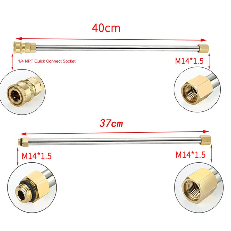 Pressure Washer Extension Rod, ZAYMDO 4000PSI Pressure Washers Telescopic Replacement Lance Tips Cleaning Tools for Roof Window Washing