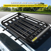 VEVOR Universal 64x40 Inch Roof Basket, Aluminum Roof Rack, Basket Roof Mounted Cargo Rack with Bars XL-B for Car Top Luggage Traveling SUV Holder (63"X 40" Roof Rack)