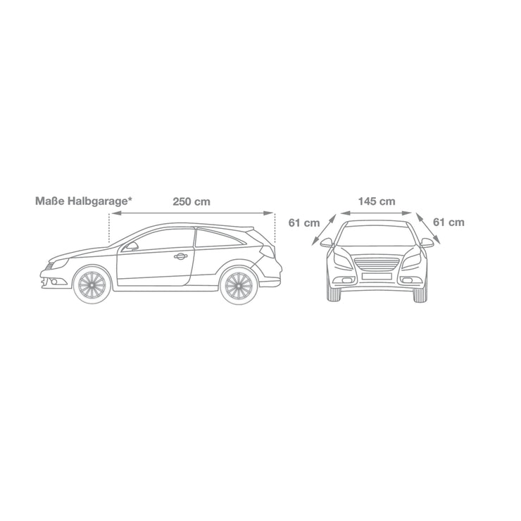 Cartrend 70338 Half car cover "New Generation", weatherproof, size S, polyester blue, for VW Polo and similar models