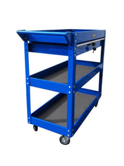 US PRO Tool cart Tool Trolley Workstation Tool Box Cabinet Blue with Lockable Ball Bearing Drawer