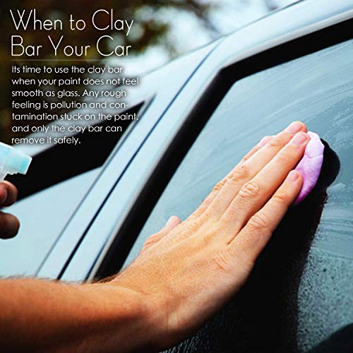 Clay Bar Car Detailing Clay - ClayBars Magic Clay Bar Kit, Premium 4Block x100g Mild Grade Auto Clay Bar with Washing and Adsorption Capacity for Glass, Vehicles and Much More Cleaning, Towel Included