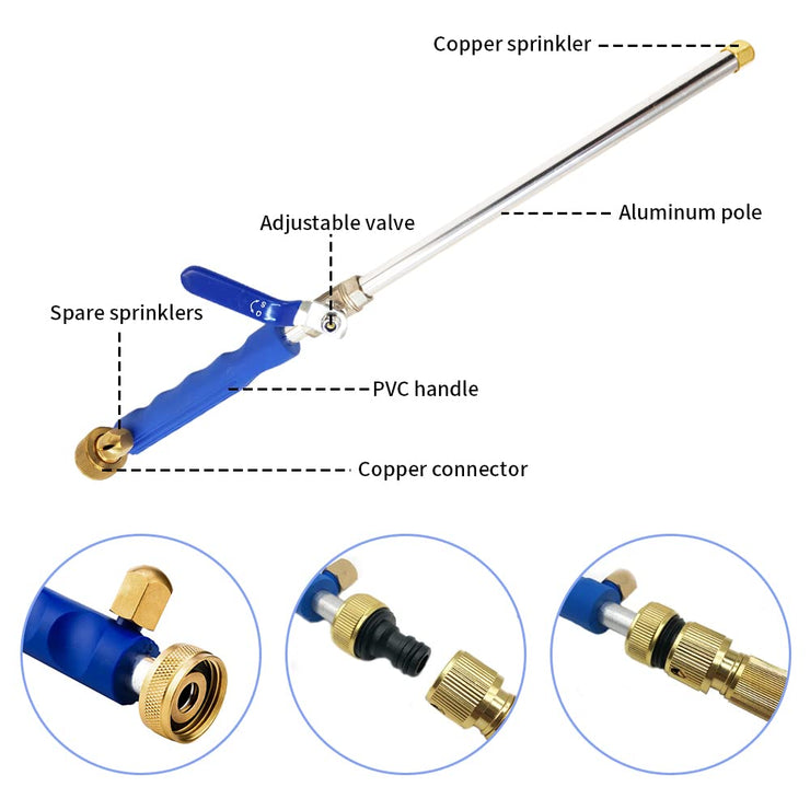 Jet High Pressure Washer Lance, Hydro Jet Power Washer Wand with 2 Jet Nozzles for Garden Hose, High Pressure Hose Attachment for Car Washing, Home Garden Watering, Lawn Irrigation