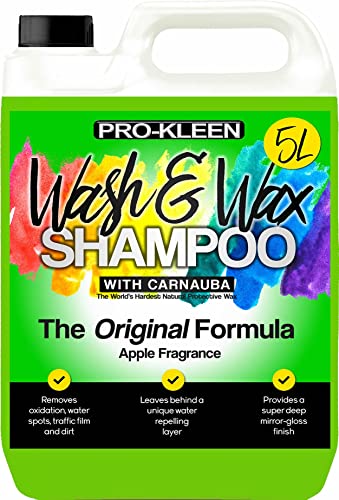 5 Litres Pro-Kleen Carnauba Wash and Wax Shampoo (Green - Apple Fragrance)