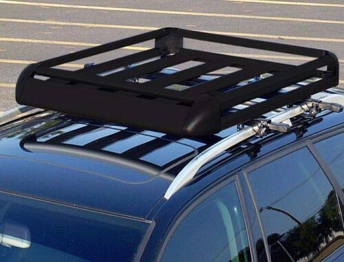 Clicksuperstore Black Aluminium Roof Rack Basket Tray Luggage Cargo Carrier with Bars 3 Limited Edition (Extra Large 63" x 44")