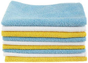 Amazon Basics Microfibre Cleaning Cloth, Pack of 24, Multi Colored, Blue, Orange & White, 40.5 cm x 30.5 cm