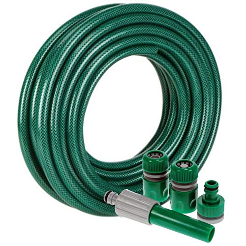 MantraRaj Reinforced Flexible Pressure Washer PVC Hose Pipe Watering Spray Gardening Gun Hosepipe Reel Plants for Home, Garden, Patio & Car Cleaning Outdoor (50FT)