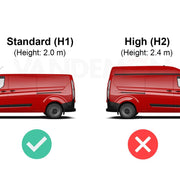 Van Guard Roof Rack for Ford Transit Custom (2013-2024 GEN1) 3 Steel Roof Bars, Loadstops & Rear Ladder Roller [Only Suitable for Standard Roof Models with Twin Rear Doors] - UltiBar Trade