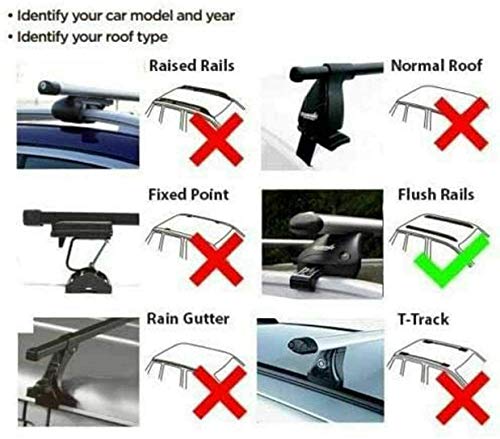 Summit SUM-004 Railing Roof Bars For Cars With Flush Rails, Aluminium, Locking, Set of 2-1.2m, Silver