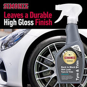 Simoniz Simoniz Back to Black Wet Tyre & Trim Shine, Wet Look Tyre Shine To Restore Glossy Black Finish, Essential Car-Cleaning Products, Industry Leading Durability For Showroom Look Tyres, 500ml