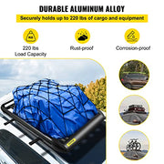 VEVOR Universal 64x40 Inch Roof Basket, Aluminum Roof Rack, Basket Roof Mounted Cargo Rack with Bars XL-B for Car Top Luggage Traveling SUV Holder (63"X 40" Roof Rack)