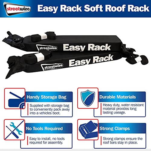 Streetwize SWRB6 Easy Rack Soft Roof Rack - 65.6 x 20.6 x 16.2 cm - Universal Car Rack, Max Weight Capacity 75 kg