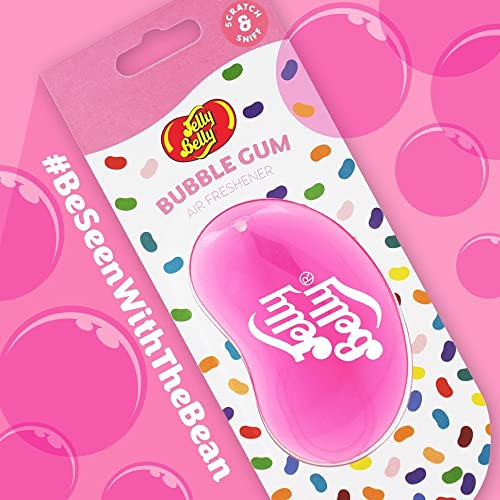 Jelly Belly Car Air Freshener - Bubble Gum 3D Hanging Freshener. Car Scent Lasts Up To 30 Days, Air Freshener Car, Home or Office. Genuine Jelly Belly Car Air Fresheners for Women, Men and Kids