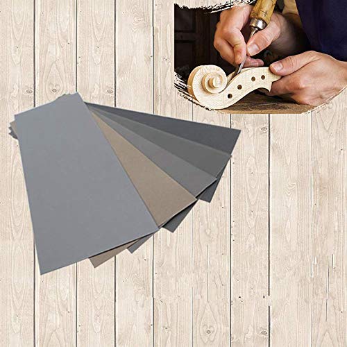 STEBRUAM Sandpaper 120 to 3000 Grits, Wet and Dry Sandpaper for Cars Polishing Metals Walls Wood Furniture Sanding, 42 Sheets Sand Paper Assorted 9x3.6 Inch