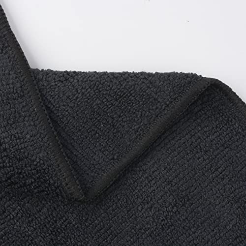 VIVOTE 9 Pack Microfibre Cleaning Cloths, Reusable Dish Cloth for Kitchen, Durable & Quick Drying Kitchen Rags, Highly Absorbent Microfibre Cloth, Multipurpose Dish Cloths 30 cm X 30 cm (Black)