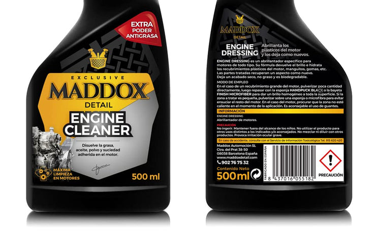 Maddox Detail - 2 in 1 Car Cleaning Kit, 500ml | Engine Cleaner and Plastic Moisturizer for Car | Car Cleaning Set to clean and care for your engine | Car Tire Moisturizer