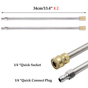 2 PCS Pressure Washer Lance Extension, 13.4"/34cm Power Washer Lance Extension, 1/4 Inch Quick Connect