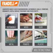 Fandeli - Multi-Purpose Sandpaper | 100 Grit | Sheets of 9'' x 11'' | Ideal for Sanding Metal, Untreated Wood and Painted Surfaces. (50, 100 Grit)