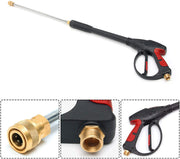 High Pressure Washer Lance Power Washer Gun Set, 5 Connect Spray Nozzle + Extension Wand + Washer Gun, for Window Car Home Pet Cleaning