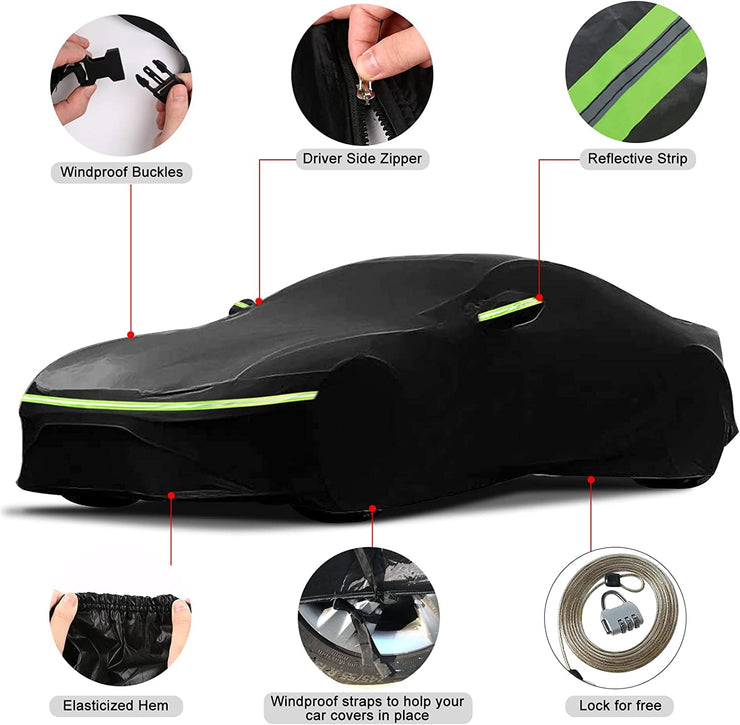 Waterproof Car Cover Replace for Mazda Miata MX-5 1998-2021, All Weather Car Covers with Zipper Door for Snow Rain Dust Hail Protection