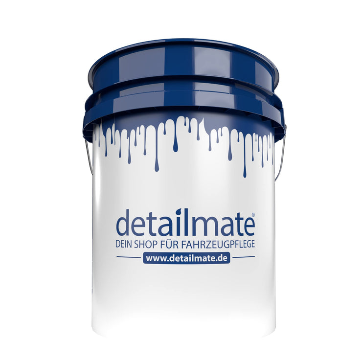 detailmate Car Wash Bucket - 5 US GAL (Approx. 20 Litres) in White/Blue - Car Wash Bucket Compatible with Grit Guard, Detail Guardz Dirt Lock, Dirt Trap, Gamma Lids Lid