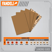 Fandeli | Multi-Purpose Sandpaper | 220 Grit | Sheets of 9'' x 11'' | Metal and Wood Sandpaper | Wall Sandpaper | Hand Sanding | Orbital Sanders (50, 220 Grit), 36944.