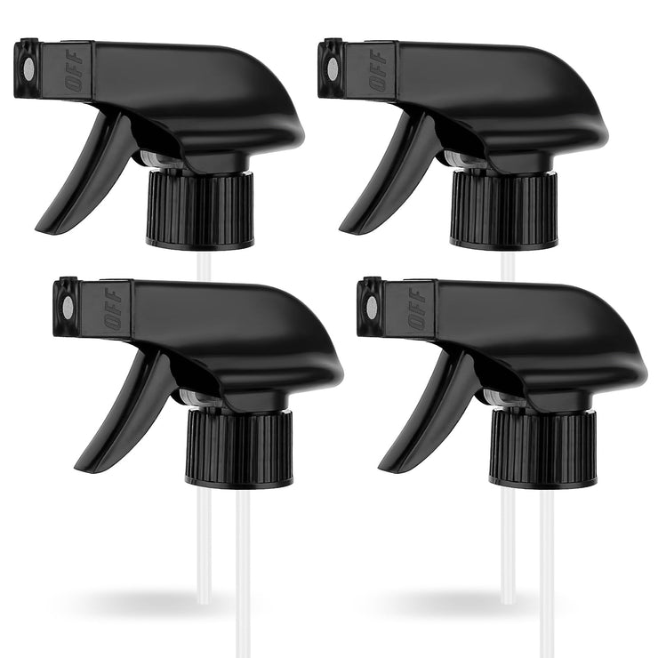 Ouligay 4Pcs Spray Bottle Replacement Trigger Sprayer Head Round Bottle Nozzle Heavy Duty Plastic Mist Spray for Garden Cleaning Kitchen Home Office