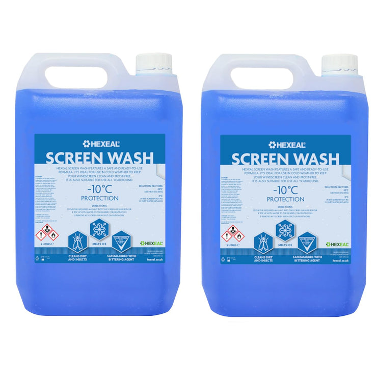 Hexeal Screenwash -10⁰C | 10L | All Seasons Concentrated Screenwash Effective To -10⁰C