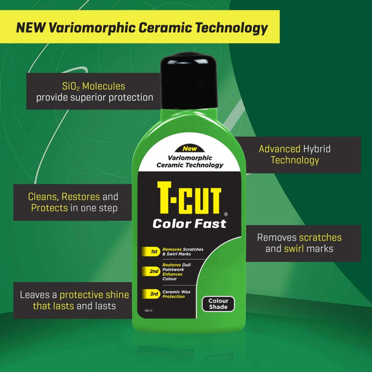 T-Cut Colour Fast 3-in-1 Paintwork Renovator, Dark Green, 500ml