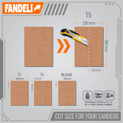 Fandeli | Multi-Purpose Sandpaper | 220 Grit | Sheets of 9'' x 11'' | Metal and Wood Sandpaper | Wall Sandpaper | Hand Sanding | Orbital Sanders (50, 220 Grit), 36944.