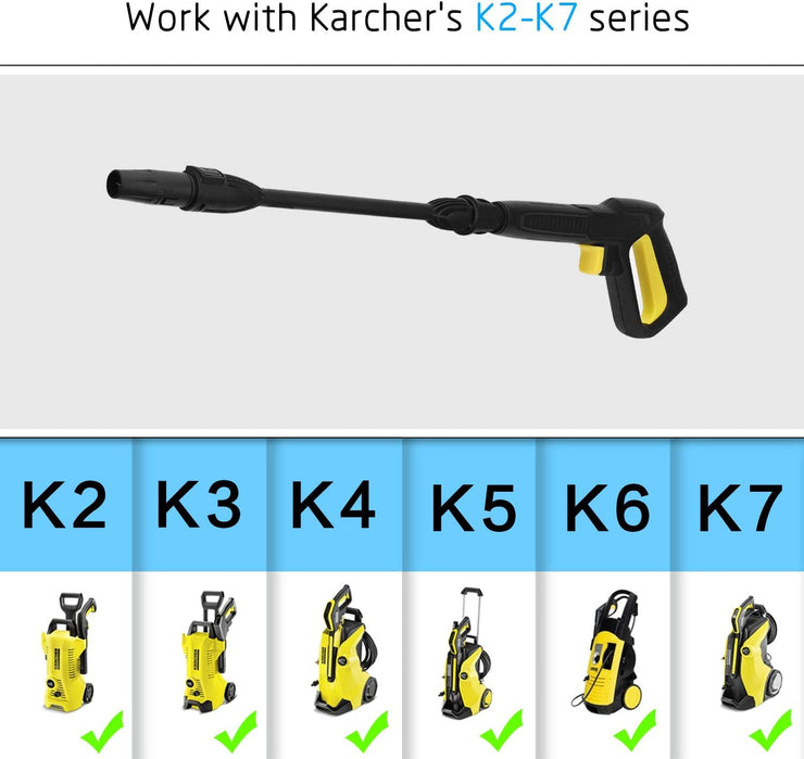 YUET Trigger High Pressure Wash Gun Jet Washer Accessory Kit Quick Connect Release System for Karcher K2 K3 K4 K5 K6 K7 Kärcher & Wand Dirt Lance Spray Nozzle Adjustable Cleaning Cleaner Hose 2100 PSI