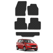 Car Mats for Ford Grand C-Max (2011-2019) Tailored Fit Rubber Floor Mat Set Accessory Black Custom Fitted 5 Pieces with Clips - Anti-Slip Backing, Heavy Duty & Waterproof