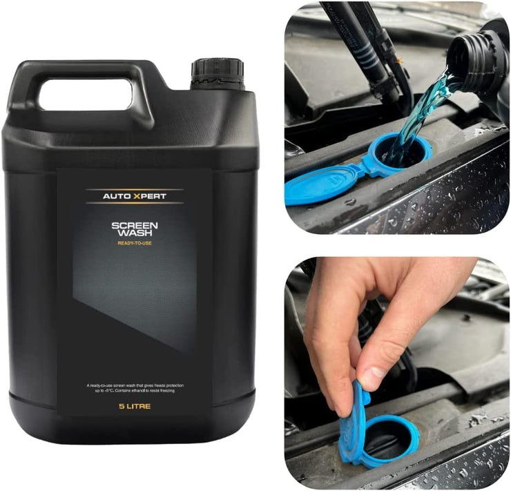 Auto Xpert | Screen Wash | 5L (2 Pack) | Ready-to-use Screenwash | Effective up to -5 degrees | Low smear Formula perfect as winter screenwash