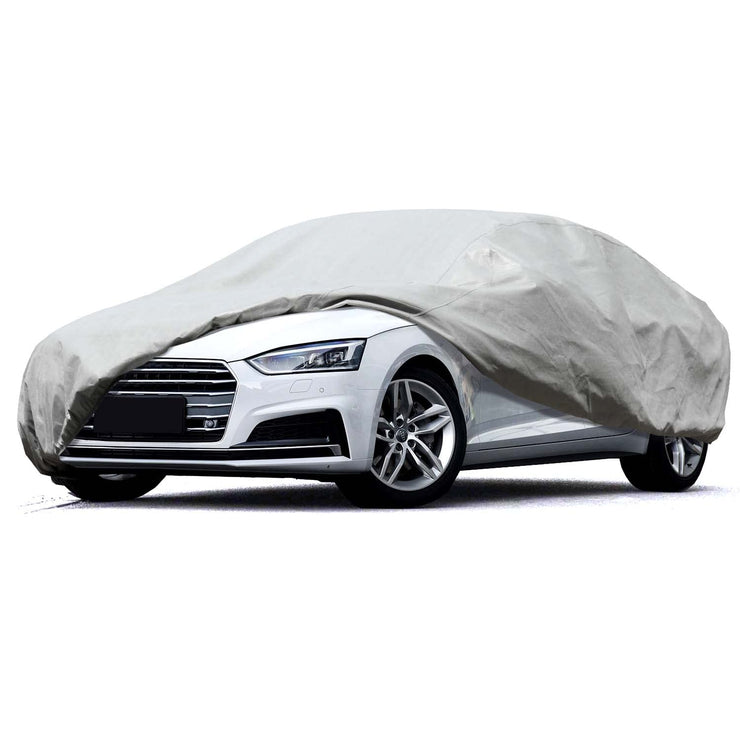 Leader Accessories Full Car Cover Premium 5 Layers Waterproof Breathable Vehicle Cover Universal Fit (Sedan-200"x61"x50",Grey,Outdoor)