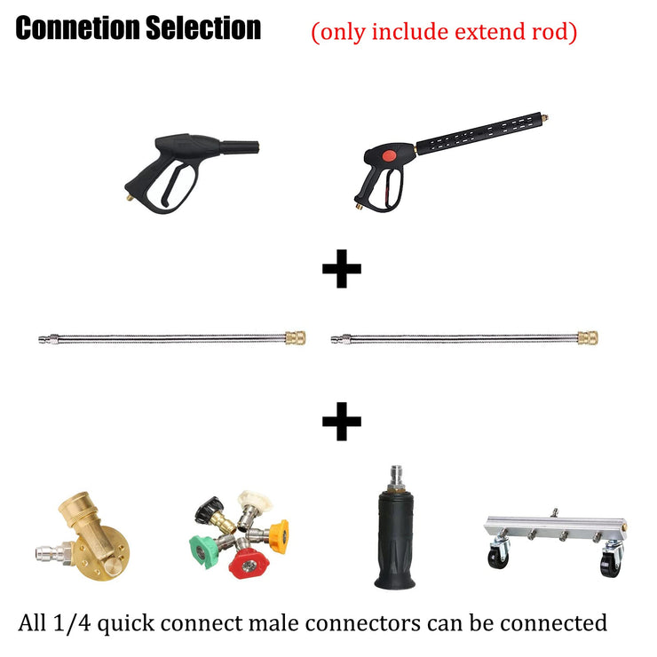 2 PCS Pressure Washer Lance Extension, 13.4"/34cm Power Washer Lance Extension, 1/4 Inch Quick Connect