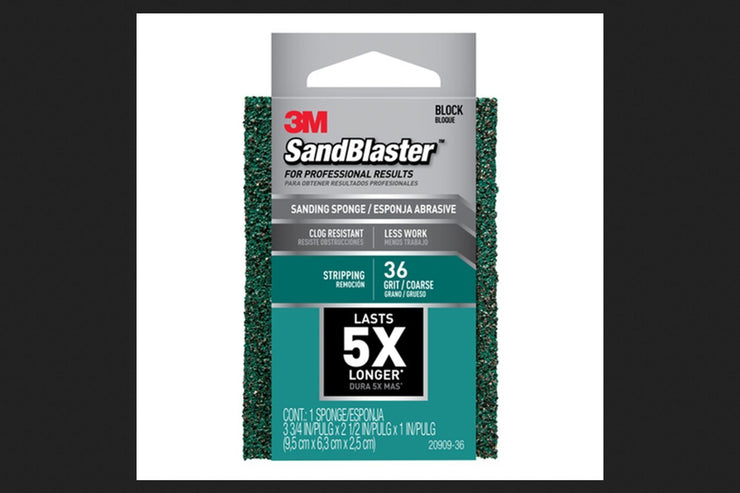 3M P36 SandBlaster Coarse Sanding Sponge for Paint Stripping, 20909-36