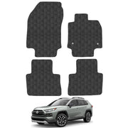 Car Mats for Toyota RAV4 2019+ Tailored Fit Rubber Floor Mat Set Accessory Black Custom Fitted 4 Pieces with Clips - Anti-Slip Backing, Heavy Duty & Waterproof