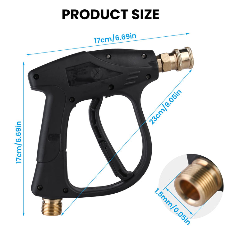 High Pressure Washer Gun Handle with 5 Water Nozzle, 1/4" Quick Release Car Washer Gunpressure Washer Gun Compatible with Karcher, Cleaner Gun Car Wash Water Gun for Car Cleaning