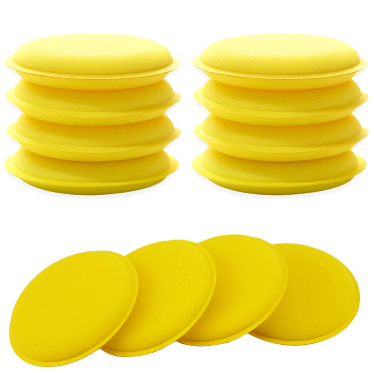 INSPUTOL 12Pcs Car Polishing Pads Polish Soft Foam Applicator Pads Practical Car Polishing Sponge Wax Applicator Sponge for Clean Car Vehicle Auto Glass (Yellow)