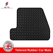 BCM - Tailored Rubber Car Floor Mats Focus March 2015-2018- HEAVY DUTY 3mm Rubber Mat - Anti Slip Mat - Waterproof, Non Slip Car Floor Mat, Fitted with Clips - 4 Piece Rubber Floor Mat Set