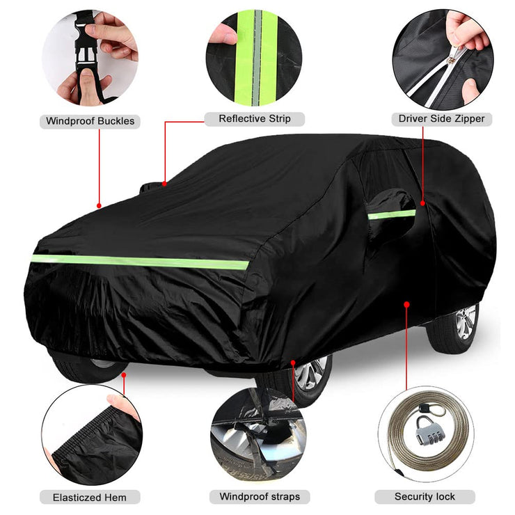 Car Cover for Nissan Qashqai 2006-2022, 6 Layers Waterproof Sun Rain UV Dust All Weather Protection Short Wheel Outdoor Full Cover with Side Door Zipper